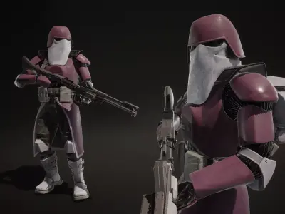 Star Wars Clone Trooper Galactic Marine Rigged Low-poly 3D model