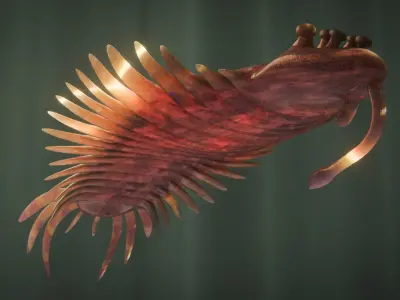 Opabinia Low-poly 3D model