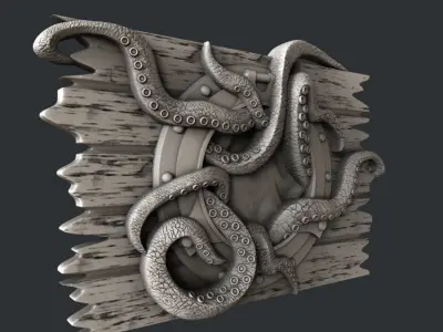 3d STL models for CNC router octopus 3D model