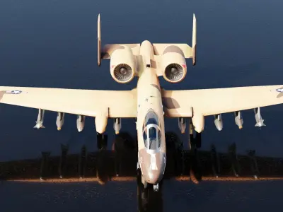 Fairchild Republic A-10 Thunderbolt Low-poly 3D model