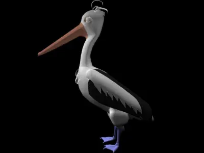 3D Cartoon Pelican Low-poly 3D model