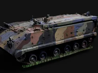 soviet military engineering abandoned vehicle photogrammetry Low-poly 3D model