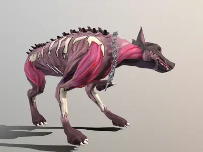 Hybrid Police Dog DoberMan IDLE Scratching 3D model