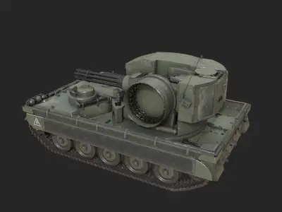 3 Coatings of US Army T249 Vigilante self-propelled AA gun Low-poly 3D model