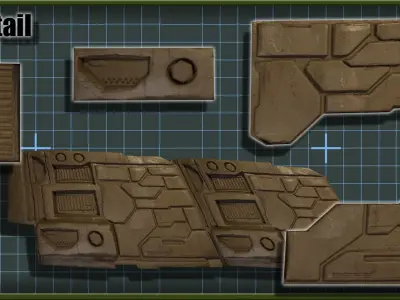 Hard Surface Clay Tools Stamp Sci Fi Panels  3D print model
