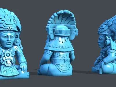 Statue Aztec Cocojo God 3D print model