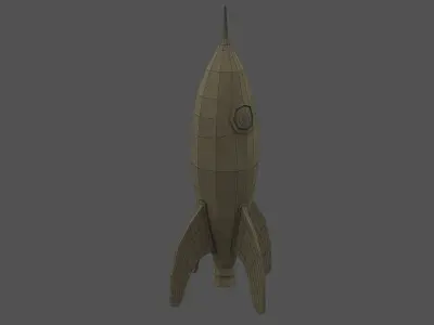 cartoon rocket Low-poly 3D model