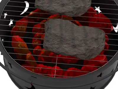 Outdoor BBQ Grill Low-poly 3D model
