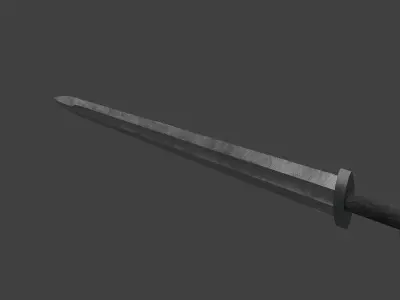One-handed Scandinavian Sword of the Vikings Low-poly 3D model