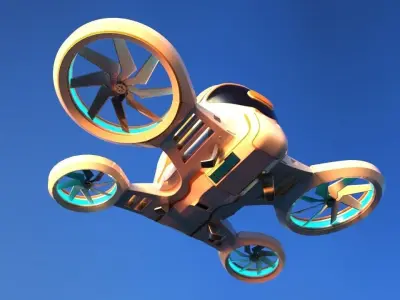 Passenger Drone Low-poly 3D model