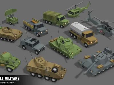 Simple Military - Cartoon Assets Low-poly 3D model