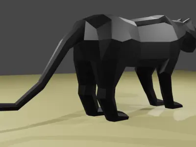 Panter cat Low-poly 3D model