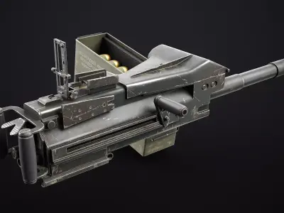 Mk 19 Grenade Launcher Game Ready Low-poly 3D model