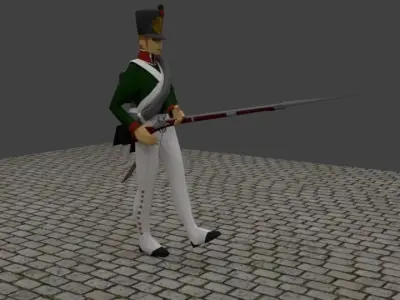Russian Musketeer Napoleon Era 1812 Low-poly 3D model