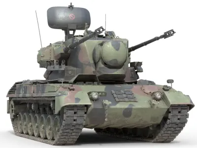 Flakpanzer Gepard 1A2 Anti Aircraft Low-poly 3D model