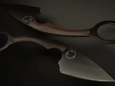knife gameready pair of knives Free low-poly 3D model
