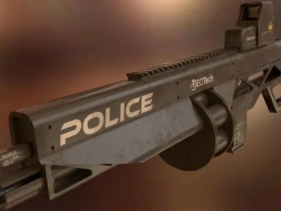 Cyberpunk rifle Free 3D model