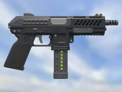Machine Pistol Single-Auto Reapter 9 3D model