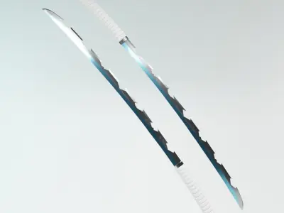 Hashibira Inosuke-Nichirin Sword from kimetsu No Yaiba 3D model
