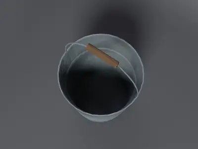 Medival stylized bucket Free low-poly 3D model