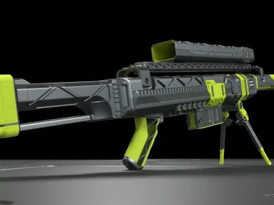 Sci-fi concept laser sniper rifle Free 3D model