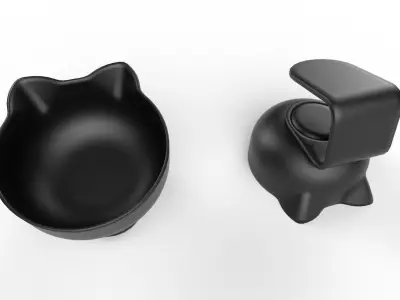 Pet Bowl M05 - with STL Low-poly 3D model