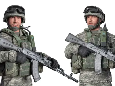 MILITARY Game Ready Croatian Soldier Character Low-poly 3D model