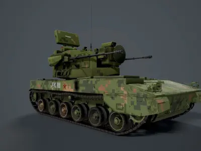PGZ-09 SPAAG Chinese Low-poly 3D model