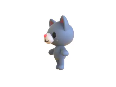Little animal cute - Cat cute - Character003  Low-poly 3D model