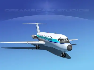 Douglas DC-9-20 North Central Airlines 3D model