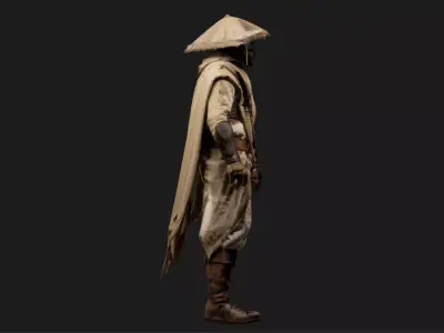 Sci-Fi Wasteland Outlaw Low-poly 3D model