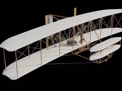 Wright Flyer Low-poly 3D model