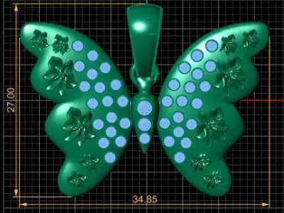 BUTTERFLY INSECT PENDANT 3D PRINTABLE MODEL 3D print model