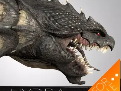 Snake dragon Low-poly 3D model