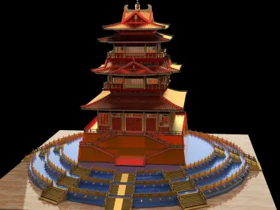 Chinese ancient  house  3D model