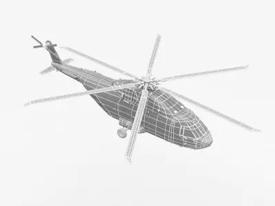 Civil helicopter Low-poly Low-poly 3D model