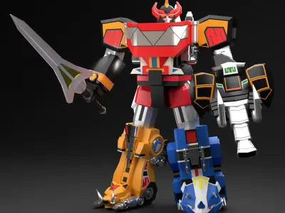 Megazord Battle Mode - Power Ranger Low-poly 3D model