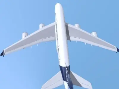Airbus A380 giant airplane enhanced 3D model