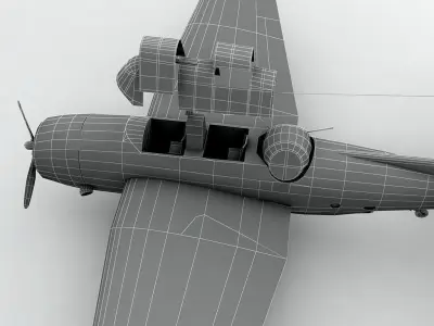 Grumman TBF Avenger Aircraft WWII Low-poly 3D model