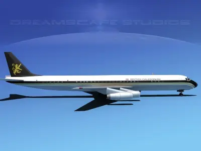 Douglas DC-8-63 British Caledonian 3D model