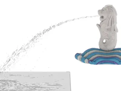 Merlion Fountain Water Spray Big 3D model