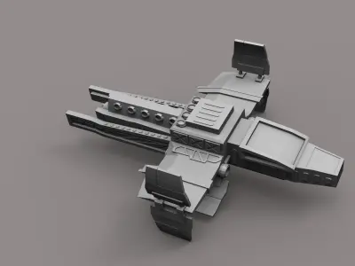 spaceship orange lego 3D print model