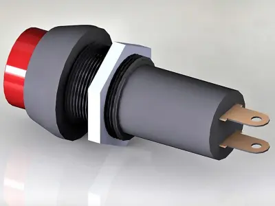 Button switch red 3D model