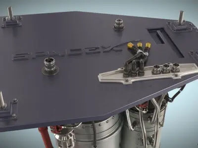 spaceX rocket engine 3D model