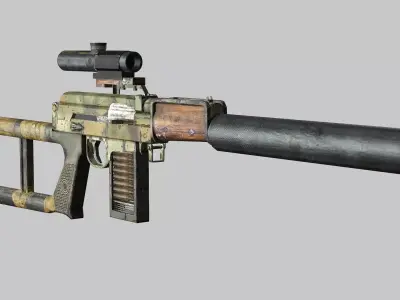 Sniper Denel 11NTW-20 Low-Poly 3D Model Low-poly 3D model