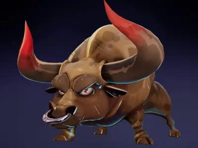 Stylized Bull Low-poly 3D model