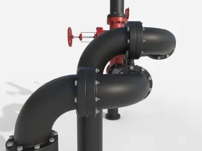 Industrial Pipes 3D model