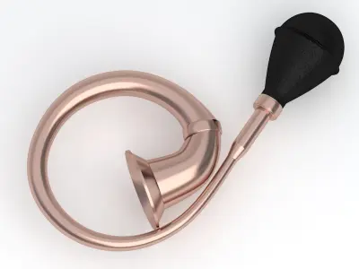 Vintage Vehicle Horn Copper 02 3D model