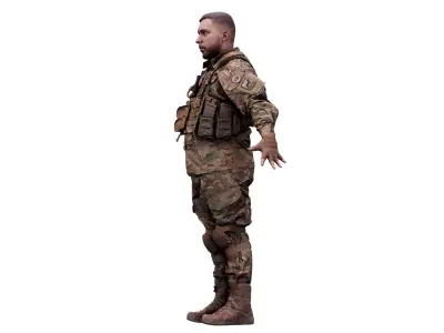 Cleaned A Pose Scan Luis Donovan Army 3D model