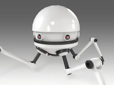 Lowpoly Four legged mech RIGGED Low-poly 3D model